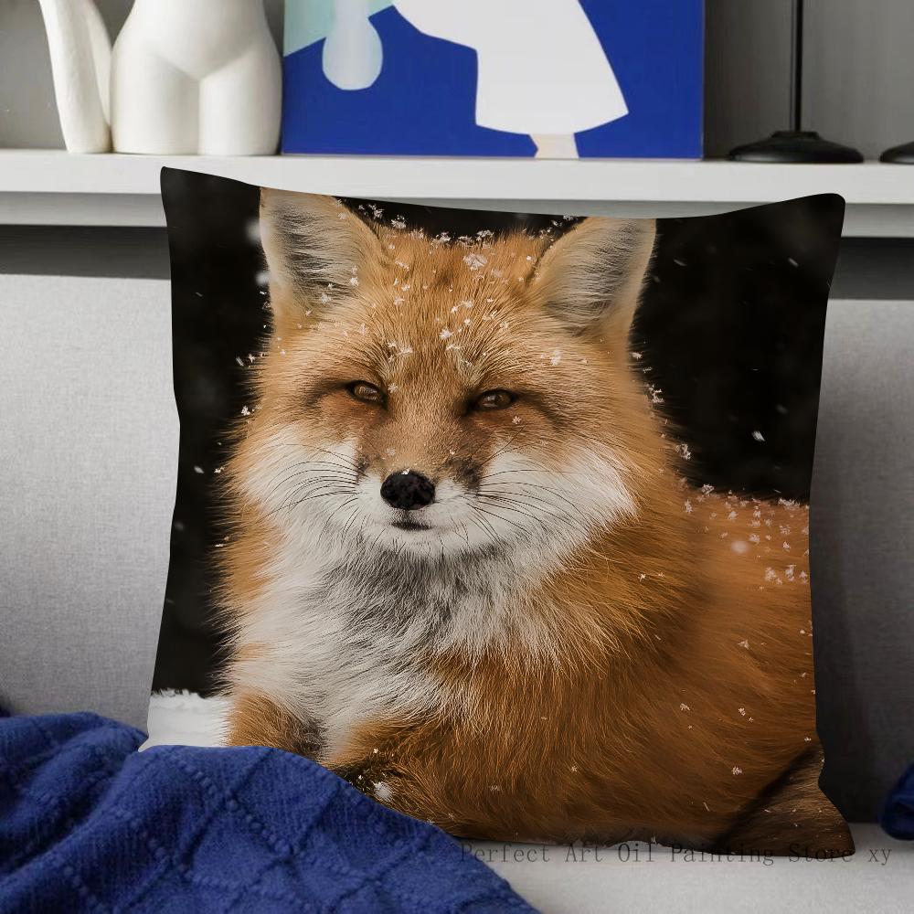 Милая наволочка с дикой лисой Модная квадратная наволочка для спальни, дивана, комнаты Ин Декор Подушка для отдыха 40x40