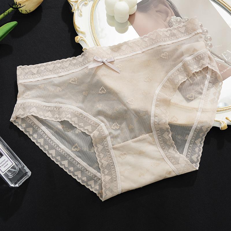 Женские ультратонкие трусы-брифы полупрозрачные сетчатые трусики с заниженной талией и бантом