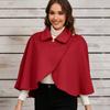 Women's Faux Wool Blend Cape Warm Poncho Fall Winter Soft Shawl Cover Up Short Cloak for Women Solid Color Open Front Cardigan Poncho Short Jacket