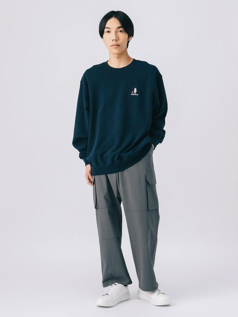 Beams Heart Takibi Bear Big Sweatshirt, Men's, Navy, Medium