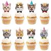 8pcs Non Toxic Cat Face Insert Card Disposable Cake Flag Cat Cupcake Toppers  Party Favors