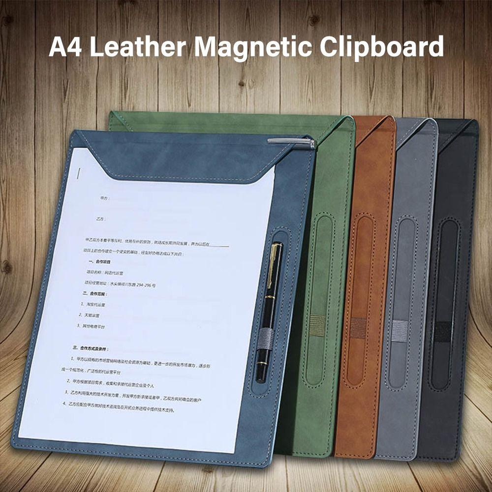 Leather Writing Clipboard One-Handed Writing Document Filing Organizer School Office