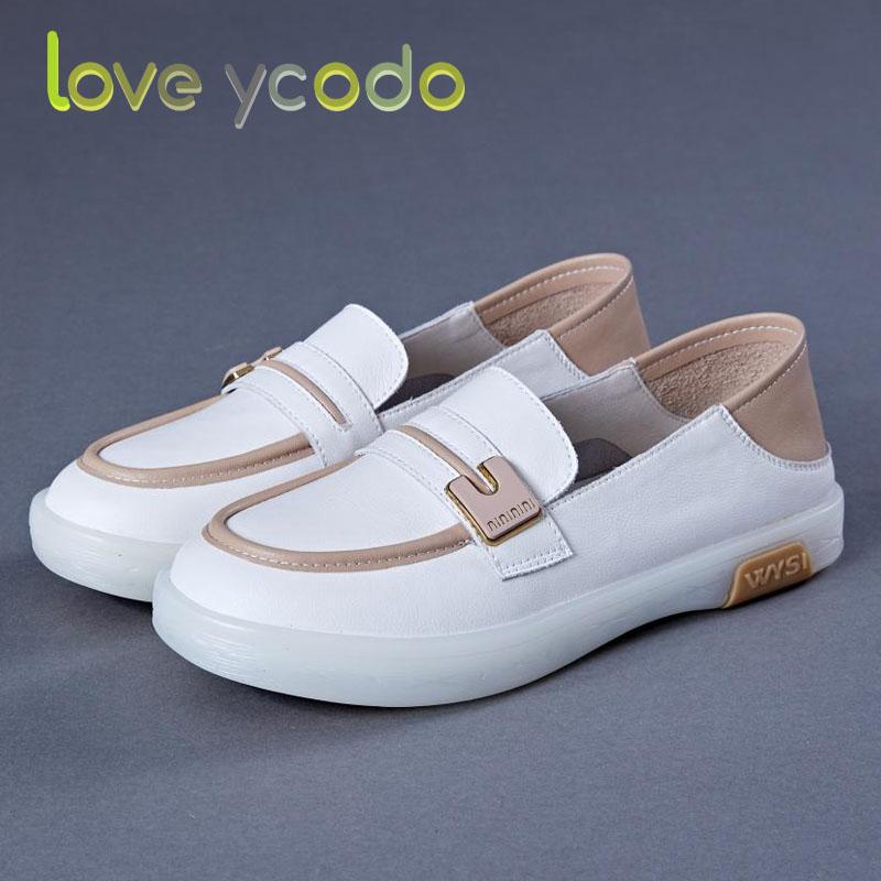 Женские весенние, летние и осенние сезонные туфли из натуральной кожи с низкой подошвой и мягкой подошвой, удобные кожаные туфли большого размера на плоской подошве в стиле ретро для девочек, студенческие туфли