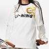 Li Ning Футболка с принтом букв Свободная Удобная Повседневная с коротким рукавом Унисекс Топы Белый AHSU657-1(TEAM702-3.4.17)