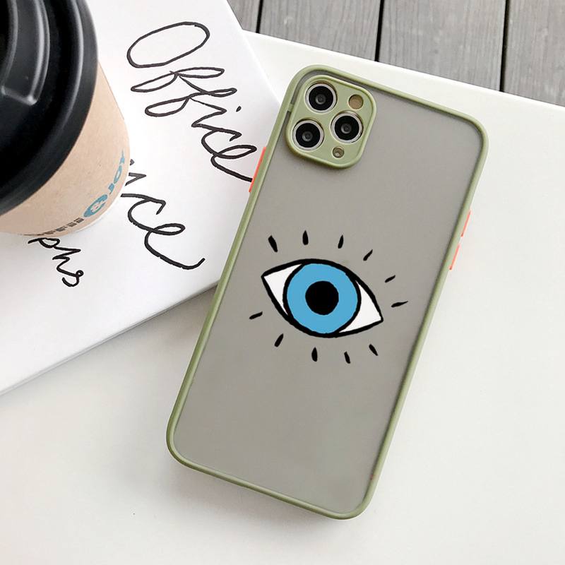 Turkish Evil Blue Eye Phone Case Matte Transparent For Iphone 14 11 12 13 Plus Mini X Xs Xr Pro Max Cover