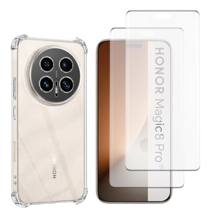 Coque antichoc pour Honor Magic 8 Pro 5G et 2 Verres Trempé Film Protection Ecran Phonillico®