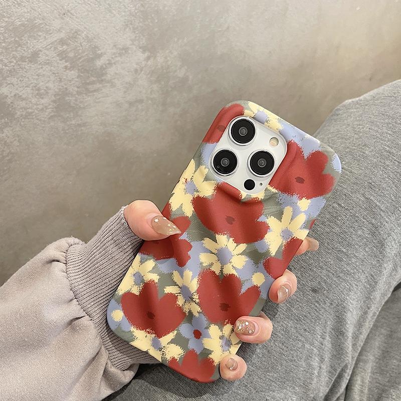 Чехол с изображением желтых цветов маслом для Iphone 13 11 12 14 Pro Max 14 Plus 3d Curve Design Противоударная задняя крышка