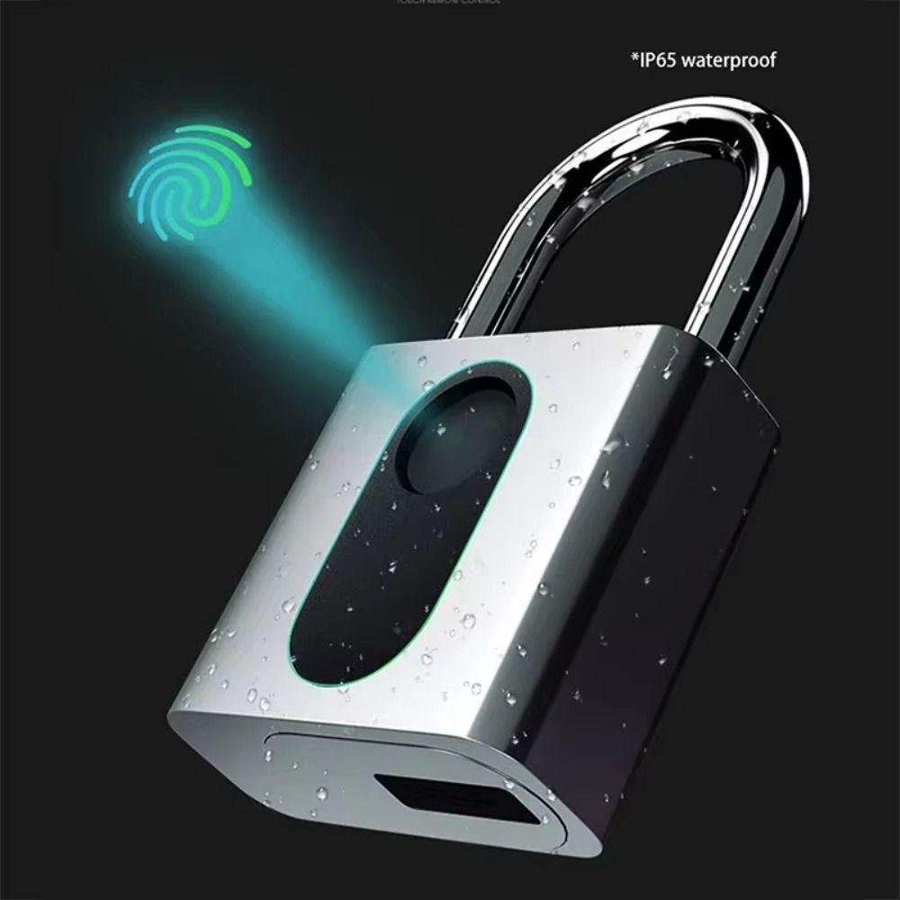 Портативный бесключевой отпечаток пальца замок USB-зарядка Водонепроницаемый Умный навесной замок Цинковый сплав Противоугонный Электронный дверной замок Дом Разблокировка