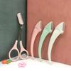 1pc Eyebrow Trimming Scissors  With Eyebrow Comb Blade Length 2cm PC Material Colorful Moon Shape