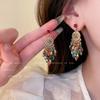 Серьги с бахромой из кристаллов в виде цветка бриллианта модные серьги с характером серьги в этническом стиле оптом женские
