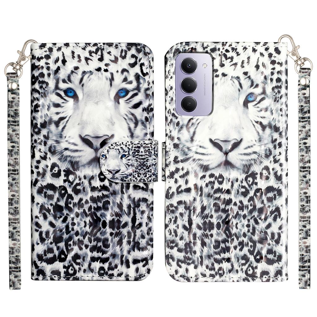 Для Xiaomi Redmi 15 5G (США) (171 мм)/Xiaomi Redmi 15 4G (США) (171 мм) Чехол-кошелек из кожи с 3D-печатью и ремешком