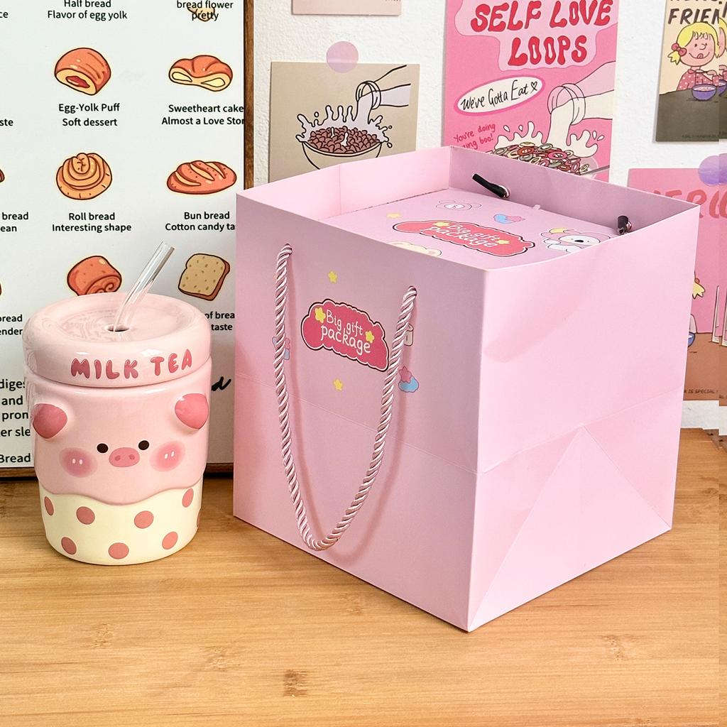 Керамическая чашка-соломинка Сувенирный подарок для девочек Чашка для воды Кружка с высоким дизайном Офисная чашка Домашняя чашка для пары Мужчины