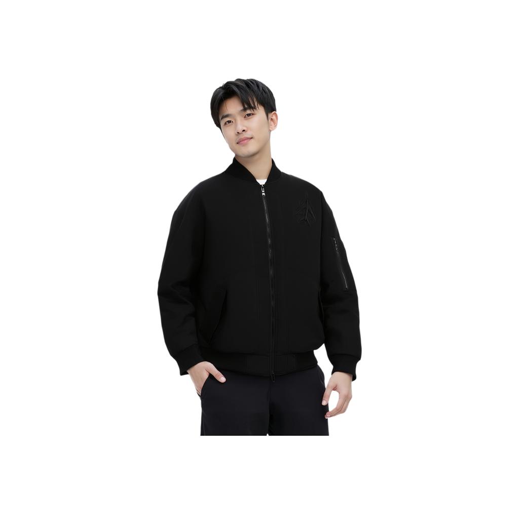 LiNing CF Suo Series Dream Theme Show Workwear Stand Wool Jacket Unisex Upper Clothing Black AYMS407-5