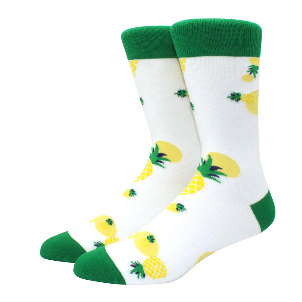1 пара забавных мужских носков с рисунком фруктов, бананов, фламинго, лимонов, яиц, ленивцев, пиццы, счастливых носков для скейтбординга в стиле Харадзюку