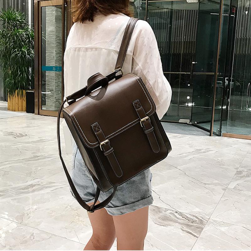 Рюкзак для университета в британском стиле, красивый внешний вид, однотонный полиуретан, вместительная, простая сумка через плечо, универсальная сумка на плечо