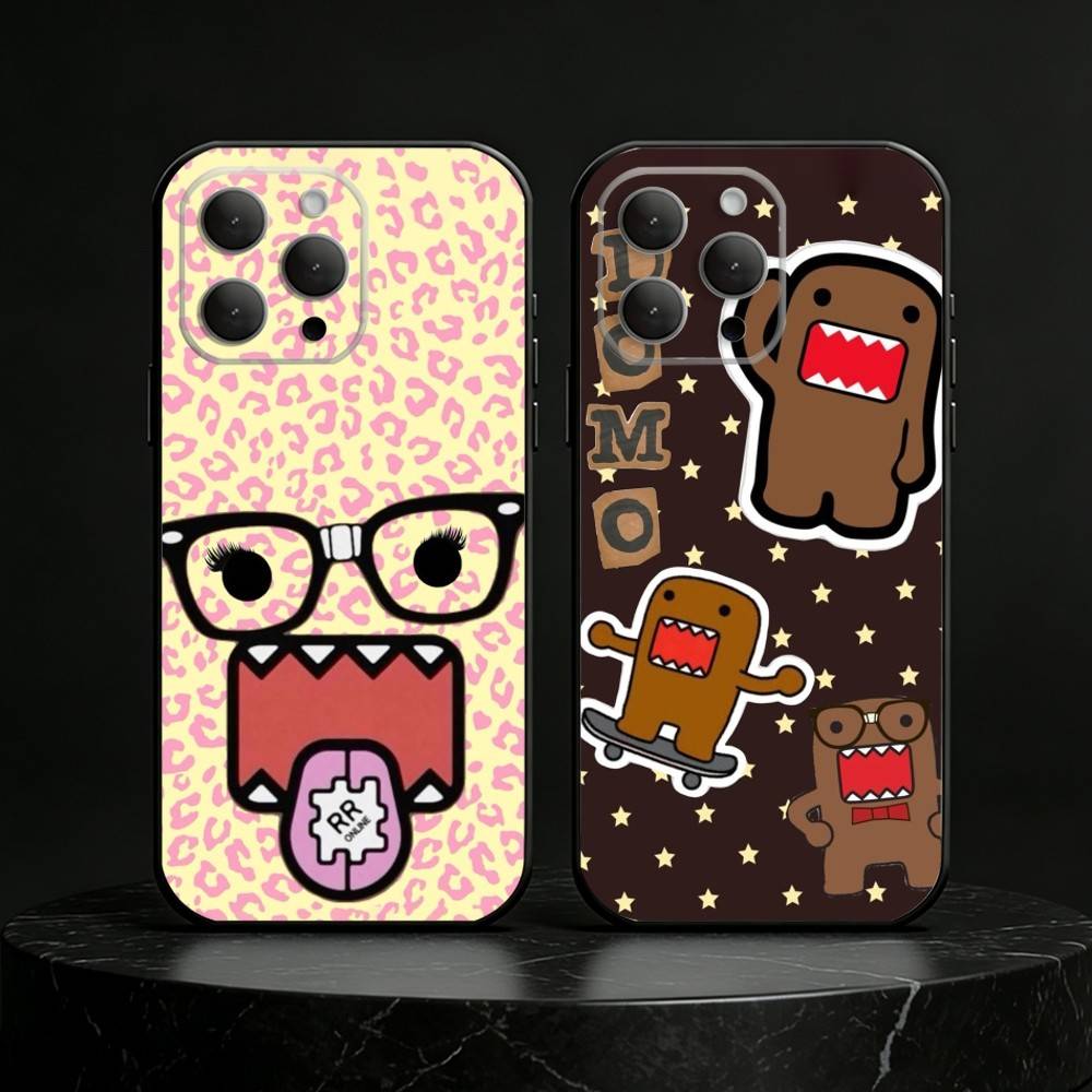 Милый Чехол для Телефона Domo-kun Чехол для Телефона Силиконовый черный Мягкий Для IPhone 17,16,15,14,13,12,11,SE,Plus Pro Max