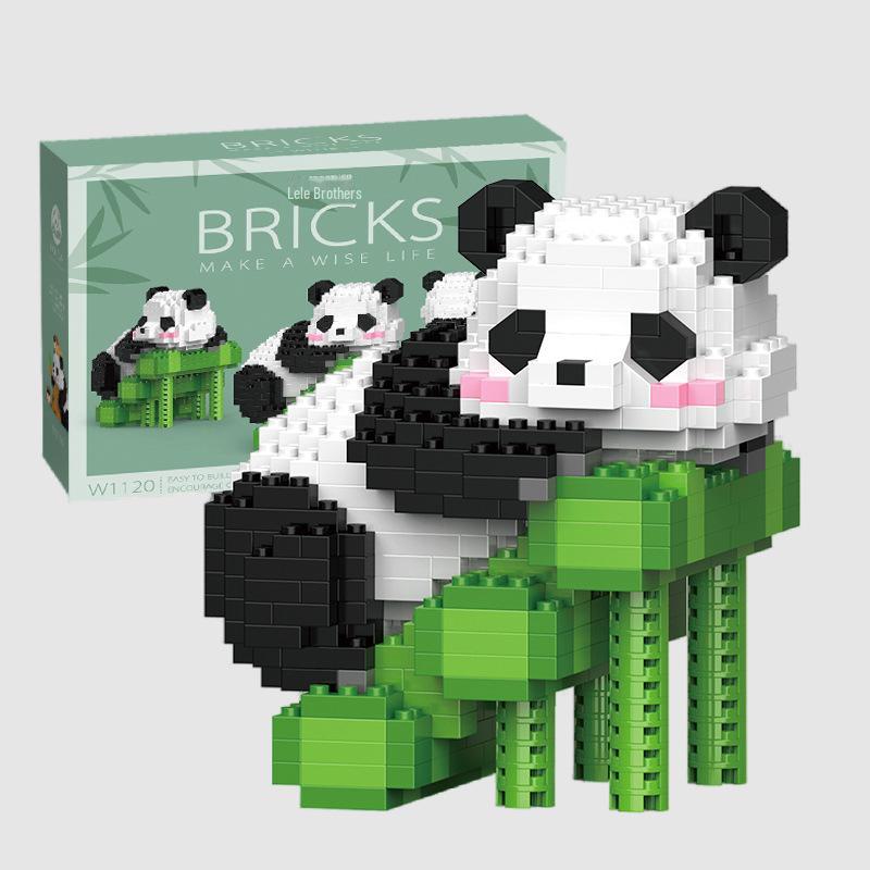 Huahua Chinese Panda Building Blocks - Compatible with Lego, Tiny Puzzle Assembly, Decorative Toys