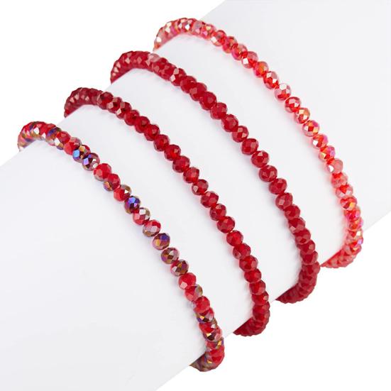4Pcs/Set Beach Bracelet Fine Workmanship Non-Fading Stacked Bracelet Faux Crystal Versatile Bracelet for Daily Wear