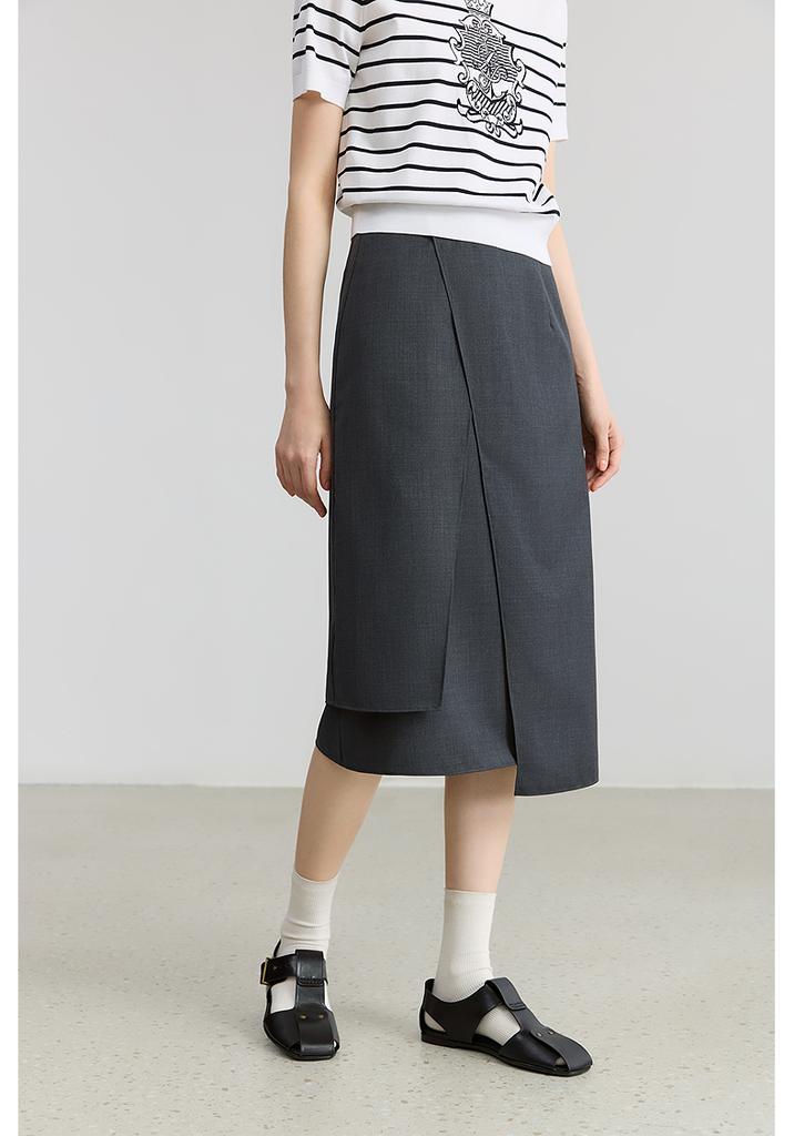 LILY Design Grey Half length Skirt for Women