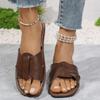 Female Shoes Slippers Women Wear Flat Bottom Fashion Soft Leather Versatile Fashion Cool Slippers