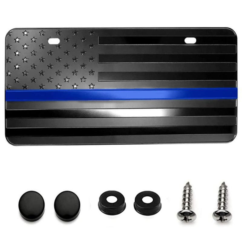Рамка номерного знака автомобиля США из алюминиевого сплава с тиснением 3D узором флага, водонепроницаемый держатель номерного знака, замена