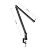 Adjustable Microphone Arm, Black, Desktop Microphone Stand with Microphone Clip Holder and Microphone Screw Adapter, 360-Degree Rotation, Cable Manage
