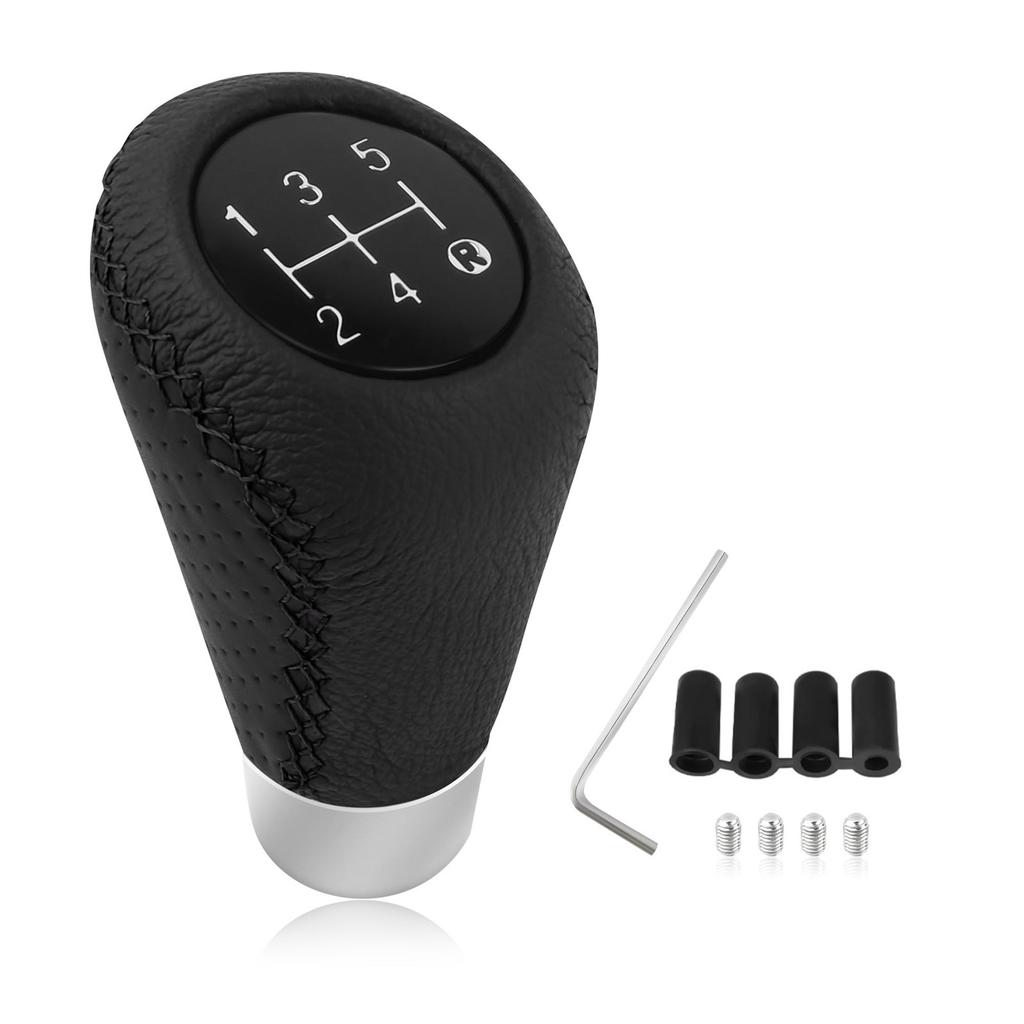Car Gear Knob With 4 Adaptive Parts,Leather 5 Speed Knobs For Replacement Broken Knobs,Universal Non-Slip Manual Knob Car Interior