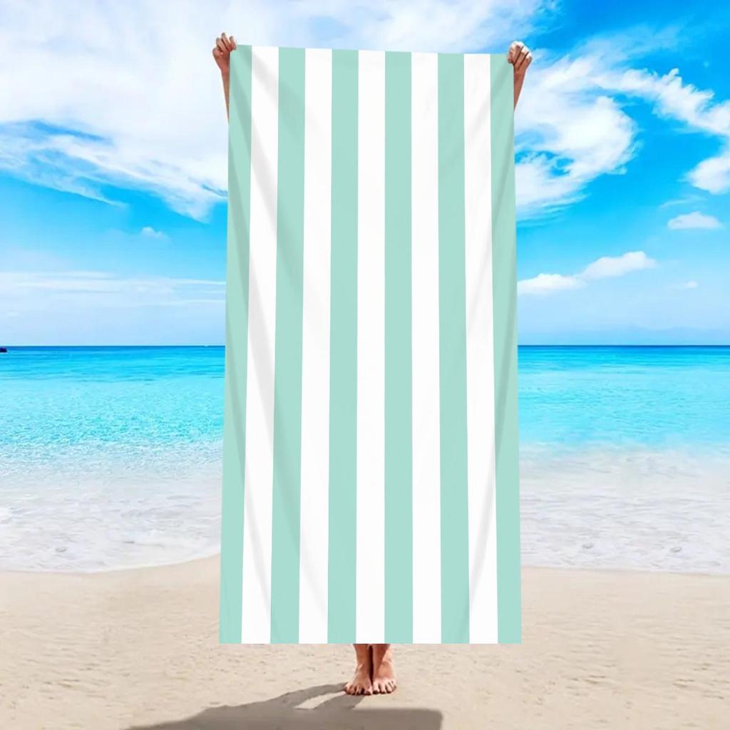 Ultra-Absorbent Striped Beach & Bath Towel - Thick, Soft, Microfiber
