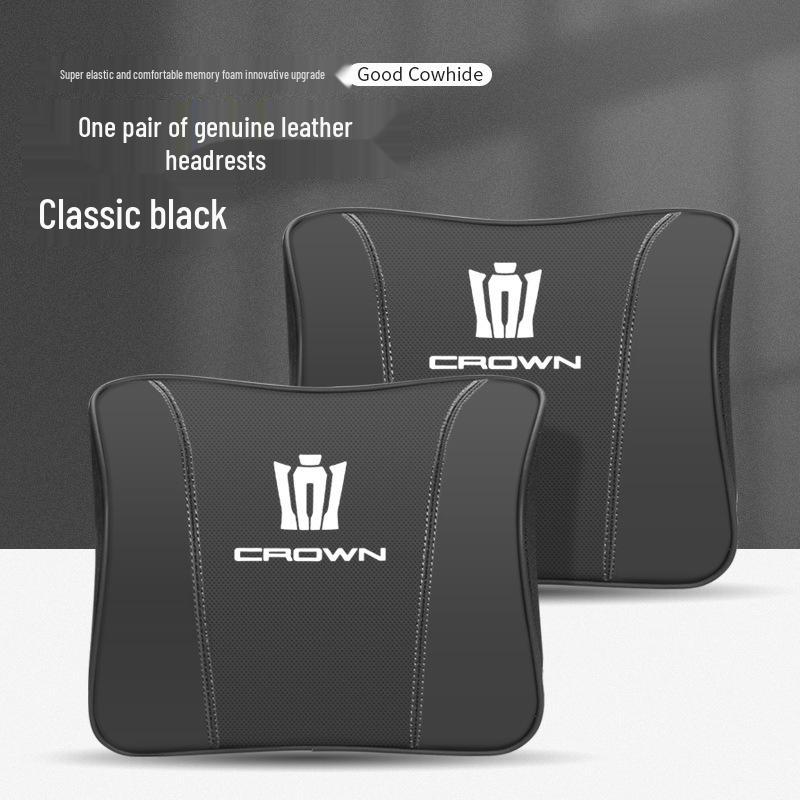 Genuine Leather Headrest & Neck Support for Toyota Crown Land Cruiser