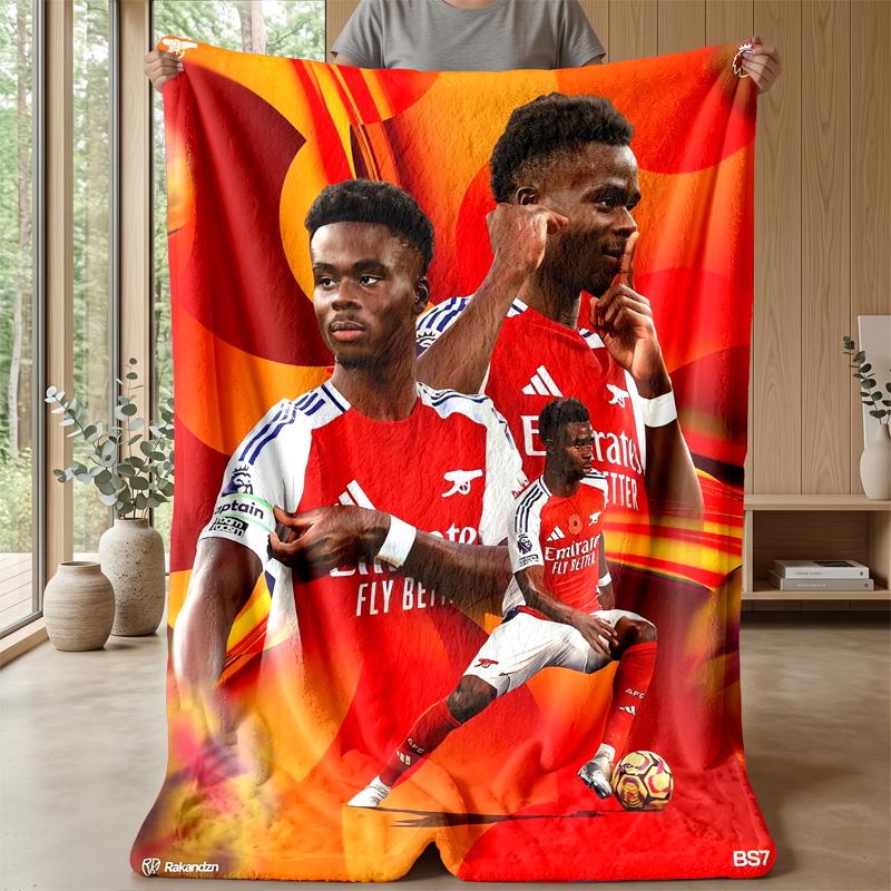 Bukayo Saka Theme blanket Soft Flannel Blanket Plush Throw Blanket Cozy Sofa Bed Blanket for Home Decor