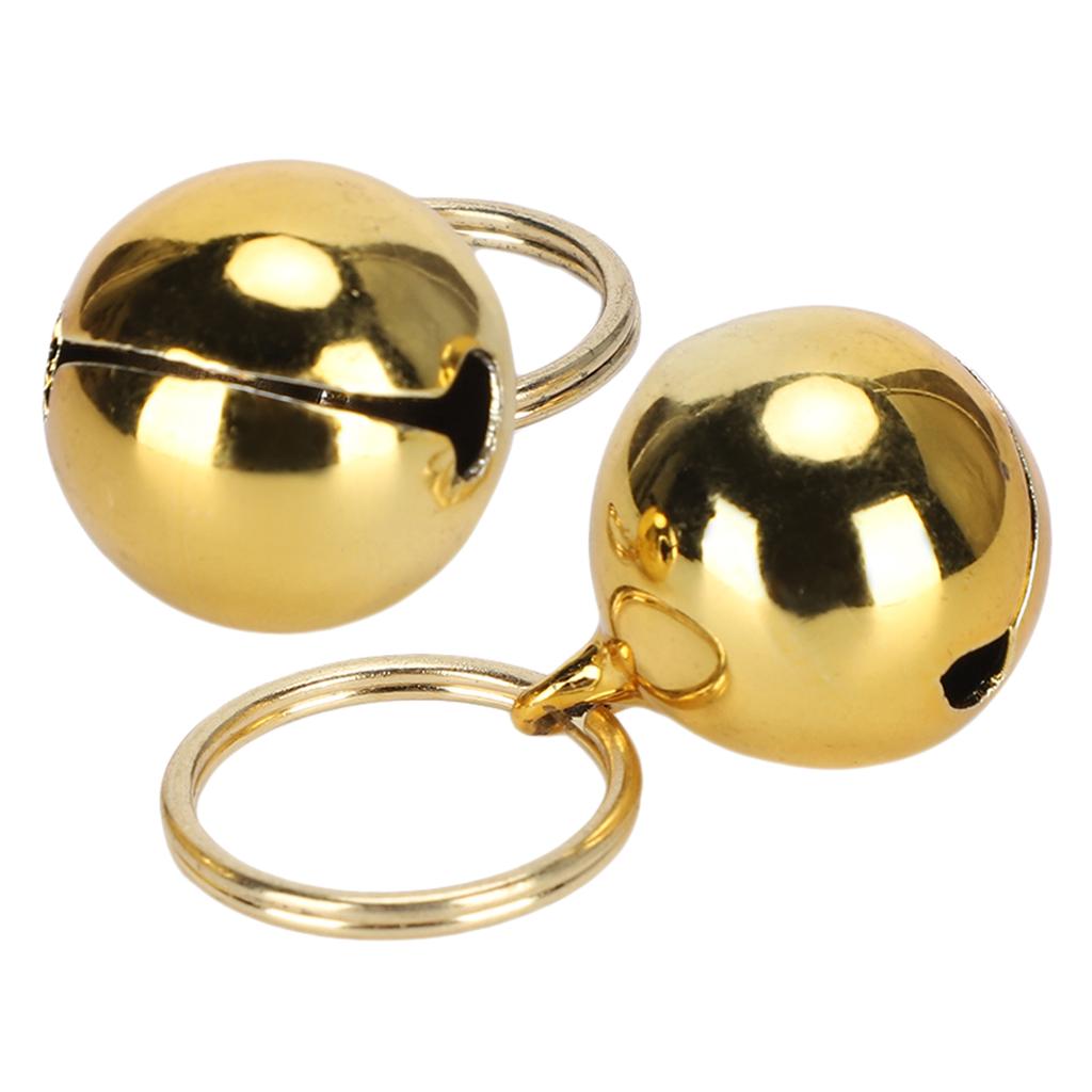 2 шт. устойчивые к ржавчине медные колокольчики AntiLost четкий звук круглый ошейник украшение для собаки кошки(золотой )