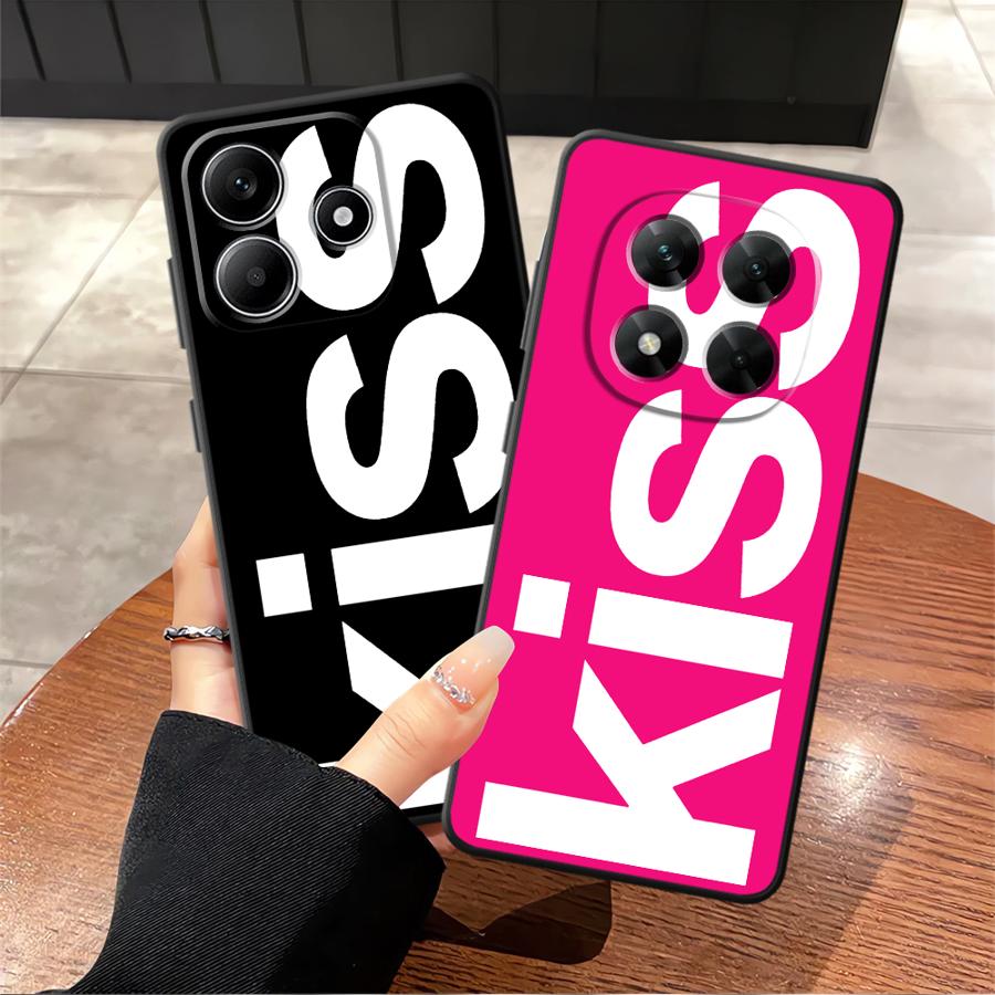 Чехол с буквами Kiss для Xiaomi Redmi Note 14 13 Pro Plus A4 A5 12 11 Pro 12C 13C 12S 10 11S 14C A1 A2 A3 9 8 7 K40 K80 Чехол для телефона