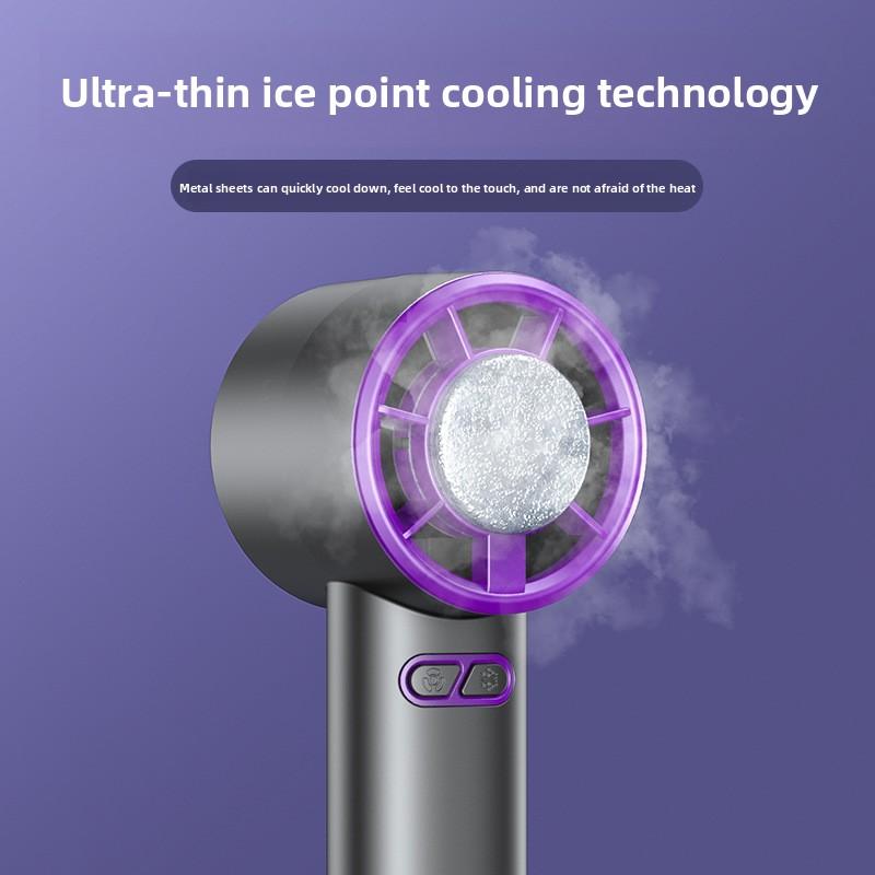 Cross-Border Five-Speed High-Speed USB Handheld Small Fan Semiconductor Ice Cooling Turbine Violent Fan with Foldable Feature