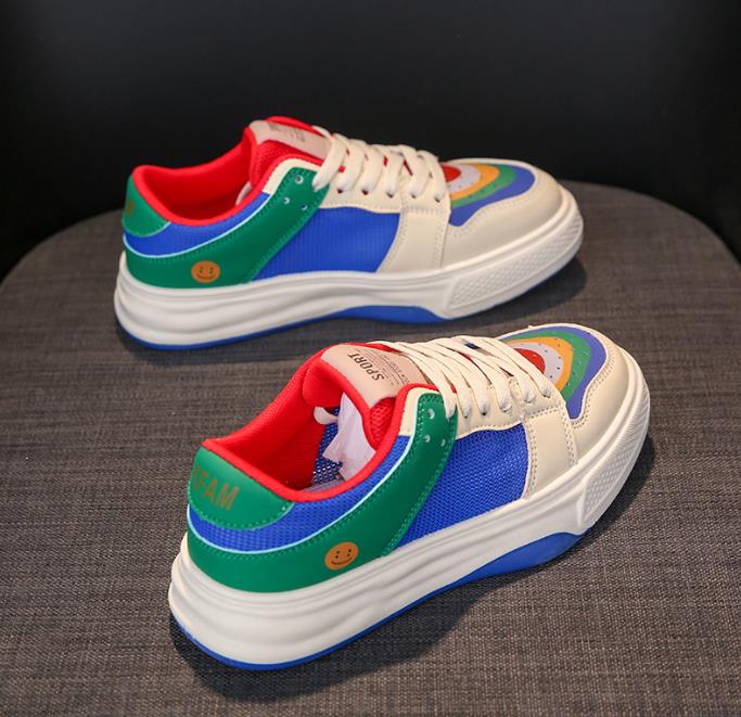 Fashion Women's Fashion Sneakers Lace Up Vulcanized Shoe Couples Non Slip Platform Woman Sports Shoes Comfortable Casual Board Shoes