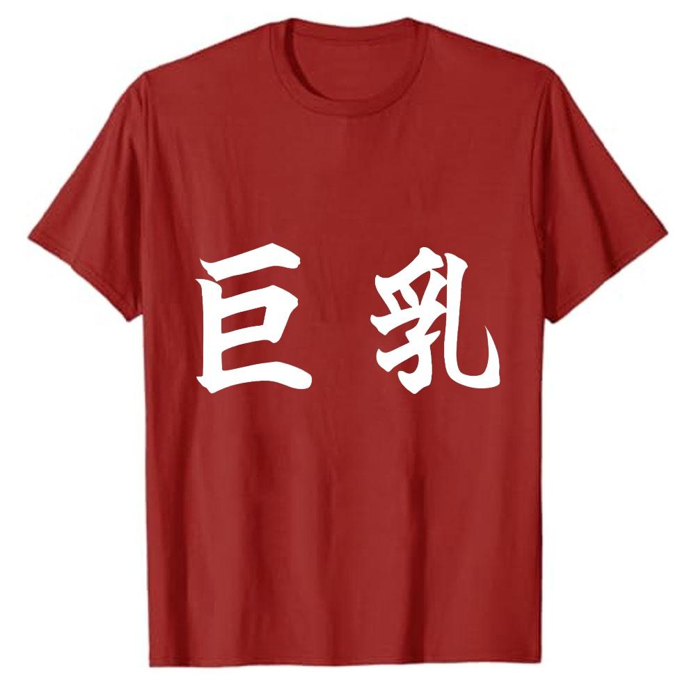Big Tits Tshirt Fun TShirt Letter Short Sleeve Clothes Chests Breasts Small Breasts Funny Shirt Offensive Tops Oneck
