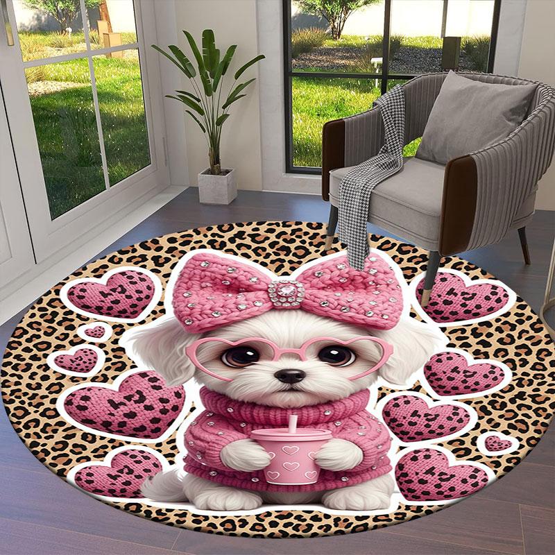 BowPet Round Area Rug,Carpet Rug for Living Room Bedroom Sofa Playroom Decor,Non slip Floor Mat