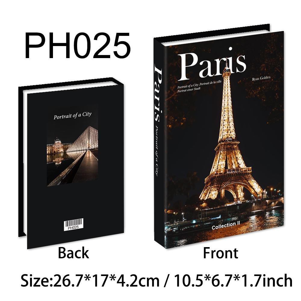 New York Paris London Series Luxury Fake Book Decoration Remote Control Storage Box Fashion Coffee Table Decoration Accessories