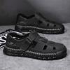 Men's Closed Toe Sandals Large Size Genuine Leather Casual Sandals Outdoor Hiking Sandals Hand Sewn Casual Sandals