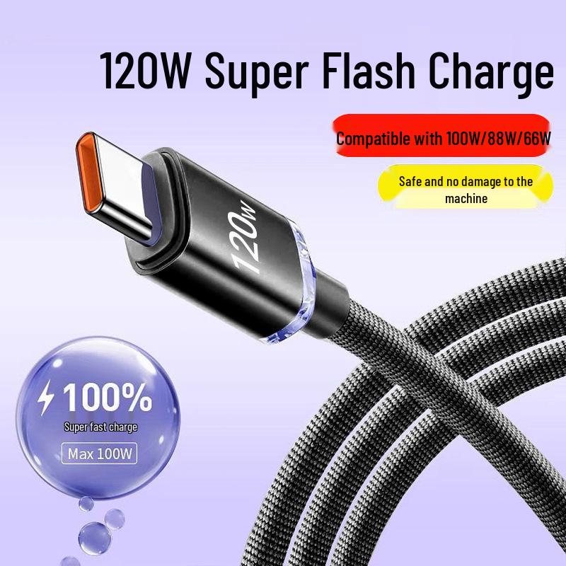 Jingyao 120W Super Fast Charge Type-C Cable for Huawei, Honor, Vivo, Oppo, Xiaomi 6A