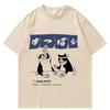 Unisex Tshirt Streetwear Japanese Harajuku Funny Drinking Cat T-Shirt Cotton Summer New Cartoon T Shirt Unisex Hip Hop Tops Tees