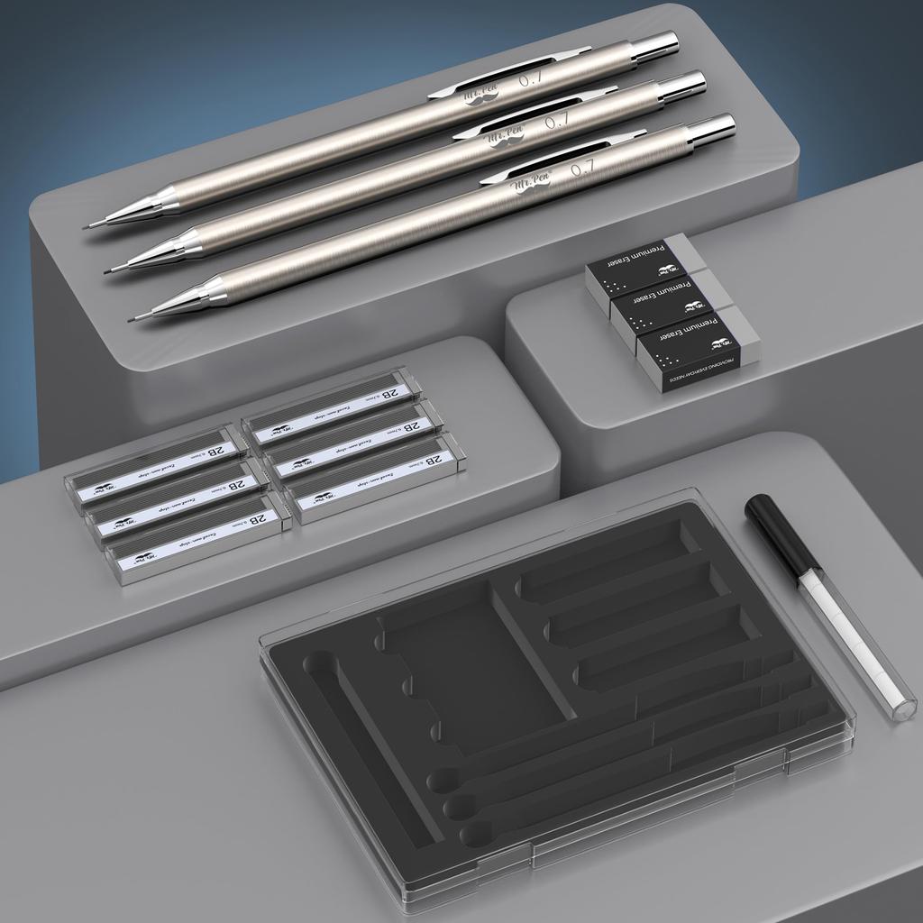 Металлический механический карандаш 3 Механический механический карандаш для набросков Черчение Механический г-н. Ручка - набор, 0,7 мм, упаковка, 0,7 карандаш, .7, карандаш, карандаш, карандаш.