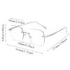 2Pcs Unisex Luxury Photochromic Reading Glasses Fashion Rimless Color Changing Eyewear For Men Women Outdoor Anti-Uv Presbyopia