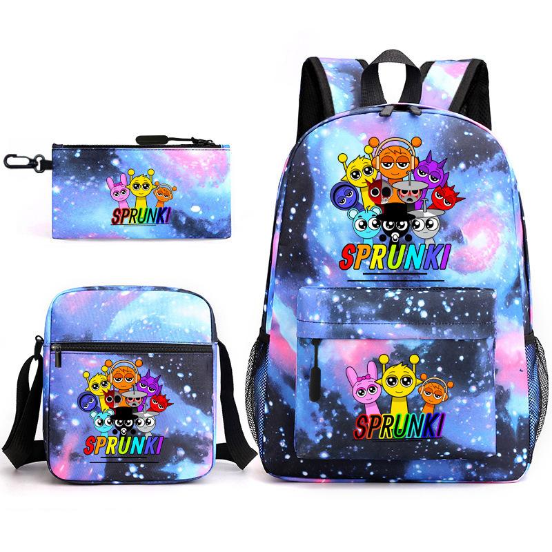 Игровые товары Rhythm Box Школьная сумка Sprunki Мультяшный Рюкзак Созвездие Сумка-портфель Набор из трех предметов