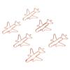 80pcs Airplane Shaped Paper Clips Rose Gold Prevent Rust Plane Shaped Bookmark Clips Office