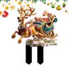 Рождественские украшения, уличные колышки, декоративные садовые колышки для рождественского декора, 2D плоский акрил, товары для вечеринки для кашпо