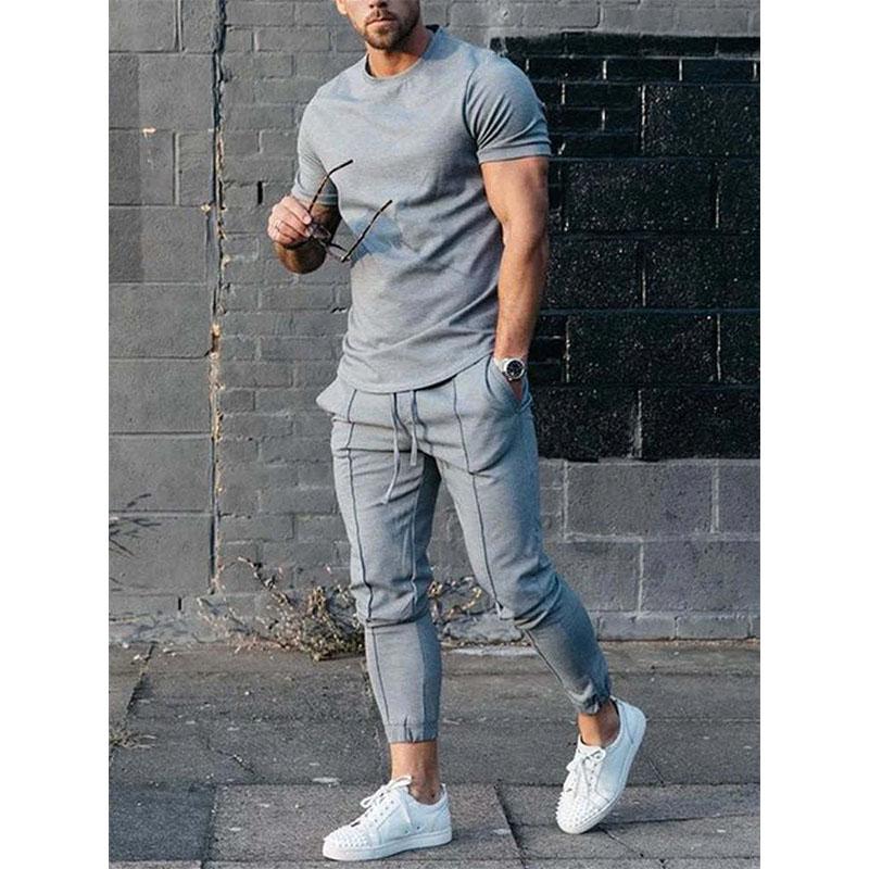 Мужской комплект футболок с принтом буквы K 3D футболка брюки спортивный костюм мужские футболки брюки 2 предмета уличная одежда свободный спортивный костюм