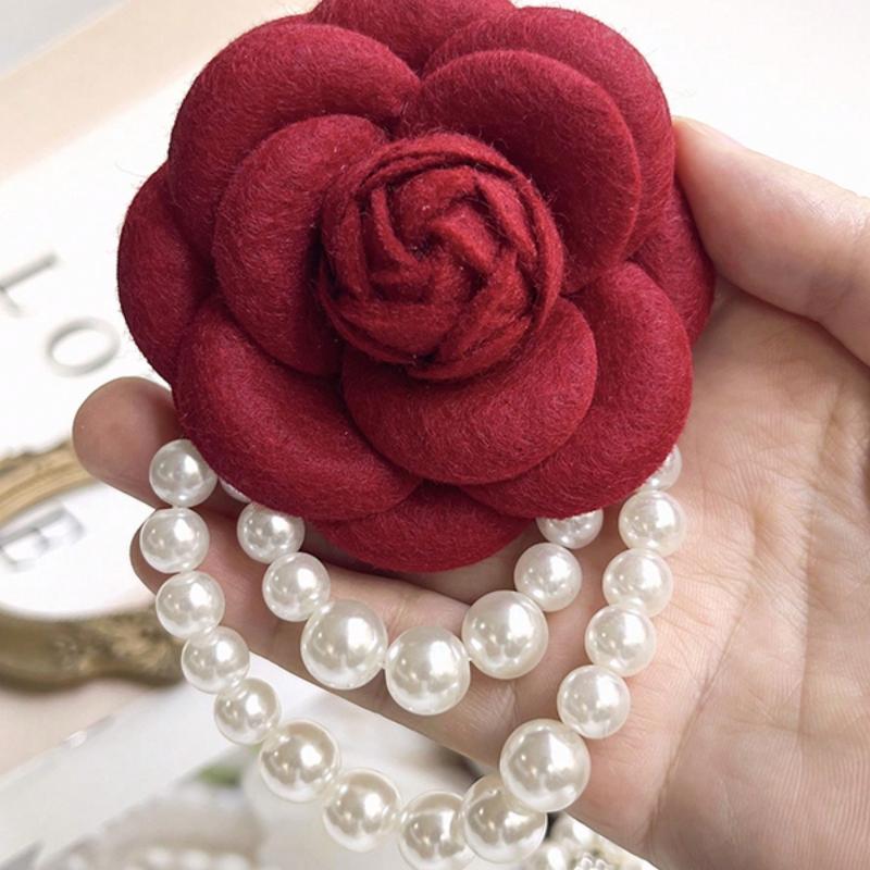 1 шт. Элегантная женская брошь-булавка с цветком камелии, кисточкой из искусственного жемчуга, для воротника рубашки, аксессуар для одежды, подарок на вечеринку и свадьбу, на День Святого Валентина