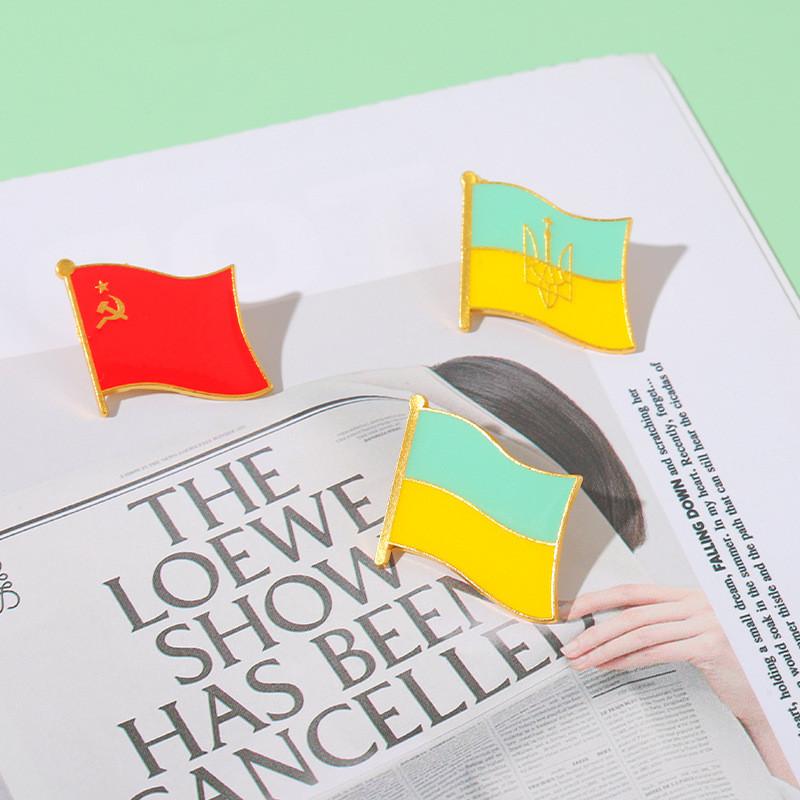 Флаг Красочный Шик Значок Брошь Уникальная Геометрическая Металлическая Булавка Для Модной Одежды И Сумок