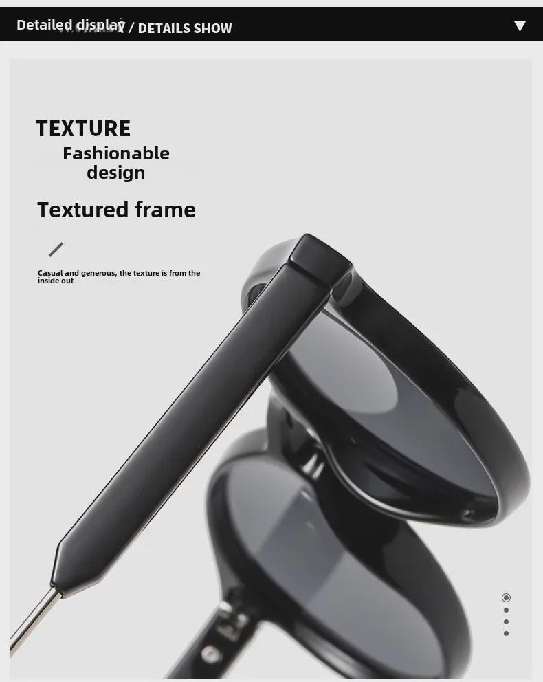 Корейский стиль модные женские черные солнцезащитные очки с модной желтой круглой оправой