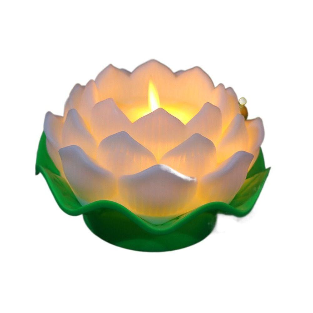 Creative LED Lotus Candles Flameless Desktop Lamp Romantic Night Light  Child Holiday Gift